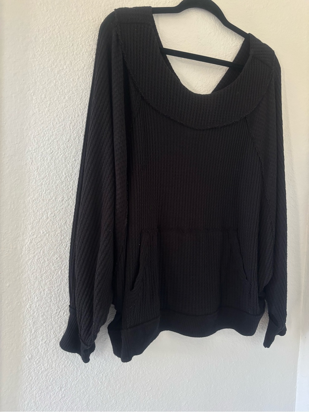 We the Free Free People West End Waffle Knit dolman sleeve Sweater L - Picture 6 of 11